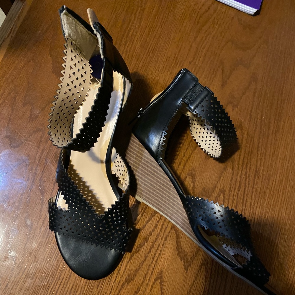 Black Wedge Sandal